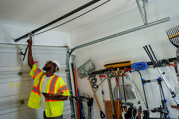 Professional Garage Door Panel Replacement technician working in Middlefield, OH